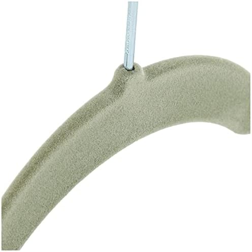 Amazon Basics Space Saving Slim Velvet Non-Slip Clothes Hangers, Sturdy, Gray/Silver, 100-Pack