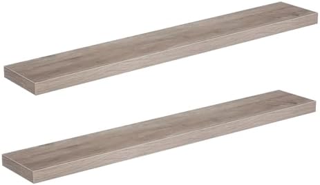 HOOBRO Floating Shelves for Wall, Wall Mounted Shelf Set of 2, 47.2" Hanging Shelf with Invisible Brackets, for Wall Dec