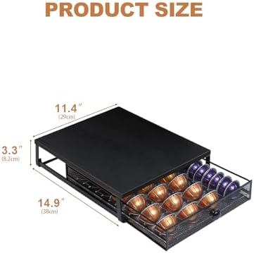 Sedegn Nespresso Vertuo Pod Holder: Capsule Organizer with Sliding Drawer