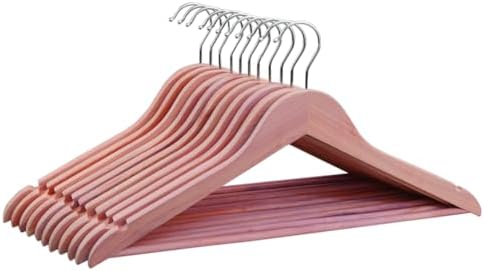 30 Pack -Natural Aromatic Cedar Wood Hangers with Shoulder Grooves, 360-Degree Flexible Hook, Solid Wooden Coat Suit, Shirt Hangers, Natural Cedar Wood Finish. (Pack of 30)
