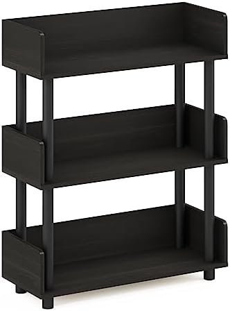 Furinno TURN-N-TUBE Display Shelf, 3-Tier Storage Shelves with Side Panels, Open Shelves Book Shelf with Rounded Corner 
