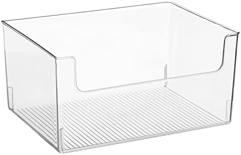 mDesign Large Modern Plastic Open Front Dip Storage Organizer Bin Basket for Kitchen Organization - Shelf, Cupboard, Cab