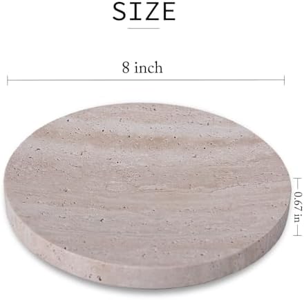 Natural Travertine Marble Jewelry Dish 8" Round Trinket Ring Earring Tray