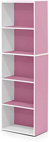 Furinno LUDER Book Shelf, 5-Tier Bookshelf, Bookcase with Open Shelves, 9.4 x 15.8 x 52, Easy Assembly, for Living Room,