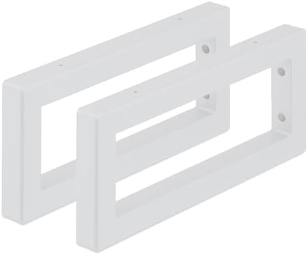 Relaxdays Wall Bracket, Set of 2, 35 cm, Steel, Shelf Brackets for Washbasin & Wall Shelf, Rectangular Shelf Console, Wh