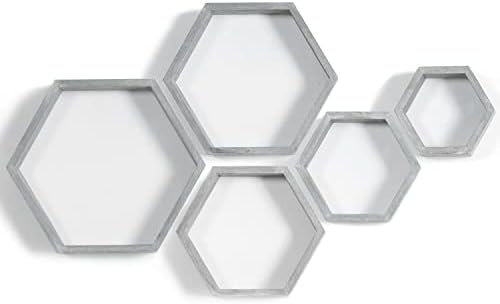 Hexagon Shelves,Floating Wall Shelf,Honeycomb Octagon Cube Shelves Wood