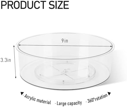 Medicine Bottle Organizer, Medicine Organizer for Cabinet, Transparent Medicine Lazy Susan Organizer for Vitamin Pill Bo