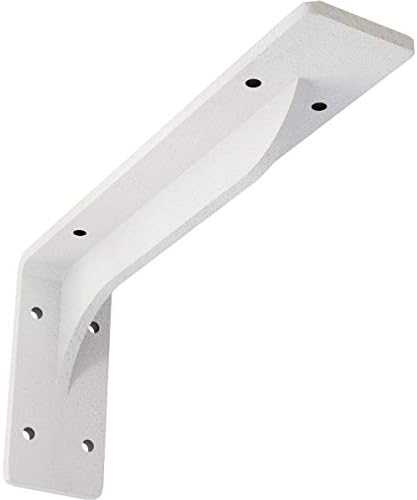 Ekena Millwork BKTM02X10X04EBHWH Steel Bracket Embrey, 2"W x 10"D x 4 3/4"H, Hammered White