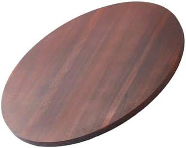 VEVOR 24 in Wood Lazy Susan Turntable, 360° Rotation Round Clear Tabletop Rotating Tray, Acacia Wood Dining Table Center