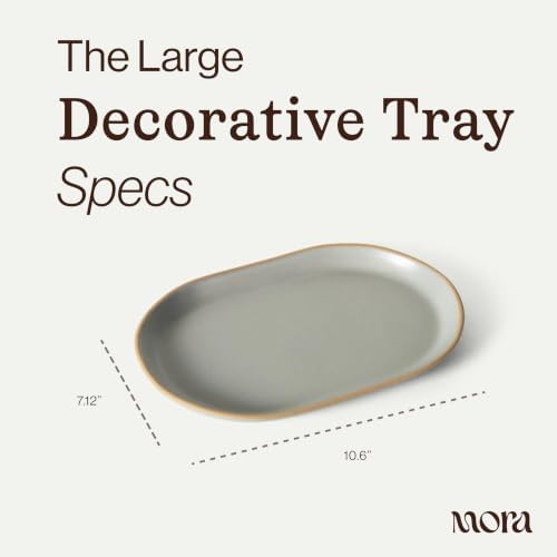 Mora Ceramic Decorative Tray - 10.6in Dish for Jewelry, Soap Dispenser, Perfume, Makeup, Accessories, Candle, in the Bat