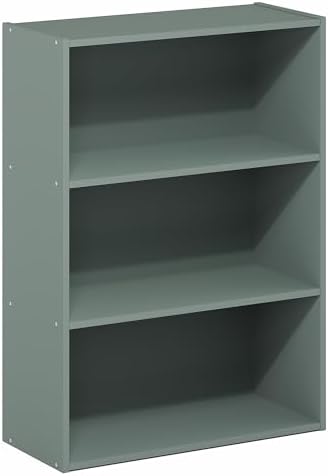 Furinno PASIR Book Shelf, 3-Tier Bookshelf, Storage Shelves Bookcase, 9.7 x 23.7 x 31.5, for Living Room, Bedroom, Home 