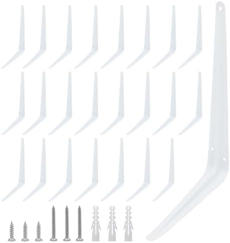 Lilaly 24 Pack Shelf Brackets 14 Inch Shelf Bracket, Heavy Duty L Brackets for Shelves for Hanging Floating Shelves Brac