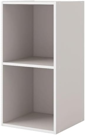 Homes: Inside + Out Apexa 2-Cube Storage Organizer Shelves, Stackable Wood Bookcase Fits Cubby Bins for Organization, Do