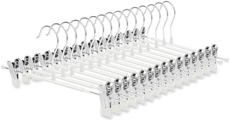 CAYUGIN-Non-Marking Anti-Slip Pants Hanger, Space-Saving Pants Clip and Skirt Clip, Jeans and Long Pants Hanger, Clothes and Pants Clip for Various Shorts and Casual Pants, Durable. (10, White)