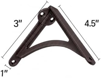 Khtumeware 100% Solid Brass Decorative Shelf Brackets, 4.5-inch Wall-Mounted Shelving Brackets, 2-Pack Oil Rubbed Bronze