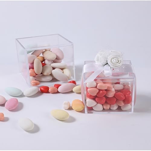 KissYou 12-Pack Acrylic Square Cube Jewelry Candy Box, 2.17x2.17x1.77 Inch