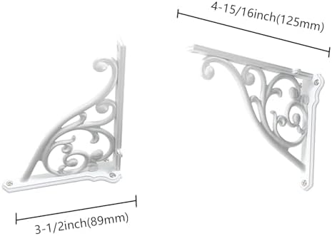 Heavy Duty Solid Stand,5 Inch 4 Pack White,Right Angle Wall Panel Support Bracket,Decorative Shelf Bracket,Heavy Duty Vi