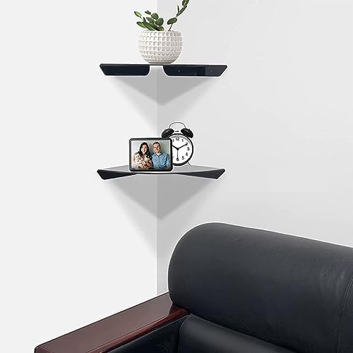 Corner Shelf for Bedroom, Corner Shelves Radial Shape with Four Mounting Holes Corner Shelf Wall Mounted Perfect for Bed