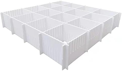 20Pcs Drawer Dividers, 14.96"x2.76", Thin, DIY Plastic Drawer Separator, Large Adjustable Dresser Drawer Organizer for C