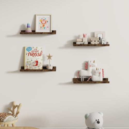 Dreamland Picture Ledge Shelf for Wall, Floating Shelves Set of 2,18 inch Long Floating Shelves with Lip for Living Room