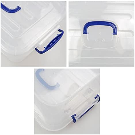 8 Quart Clear Plastic Storage Box with Handle, 2 Packs