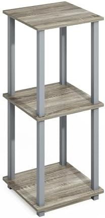 Furinno Turn-N-Tube 2-Pack Toolless 2-Tier Book Shelf, French Oak