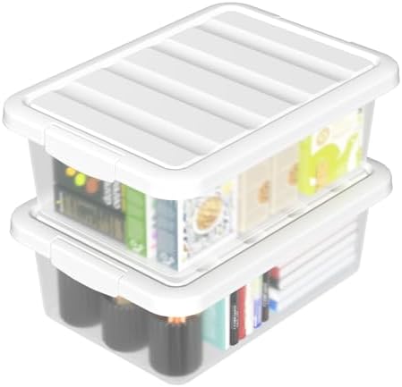 14 Quart Plastic Clear Storage Bin, 2 Packs