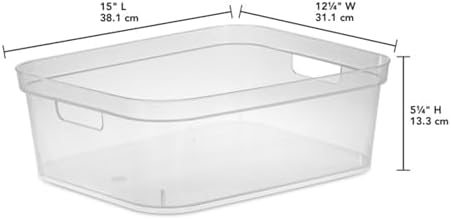 Sterilite Medium Storage Bin, Clear Plastic Organizing Container, 8-Pack