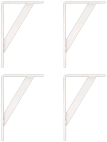 Amig, Pack of 4 Shelf Brackets Color White, Bracket for Shelves 250 x 125 mm, Heavy-Duty Steel: up to 320 kg