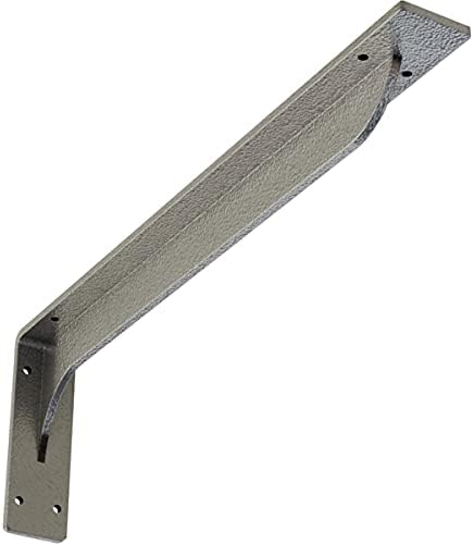Ekena Millwork BKTM02X20X06EBHSV Steel Bracket Embrey, 2"W x 20"D x 6 1/2"H, Hammered Silver