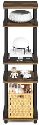 Furinno Turn-N-Tube Storage Shelves, Stackable Standing Shelf, Open Corner Shelf, for Organization and Storage, Living R