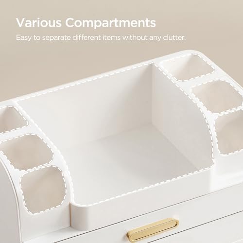 HBlife Makeup Organizer for Vanity with Brush Holder, Large Bathroom Countertop Cosmetic Organizer Skin Care Storage, Ea
