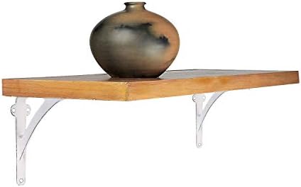 A29 Iron Wall Shelf Brackets, 7.38 x 9.88 in, Distressed White, Set of 4