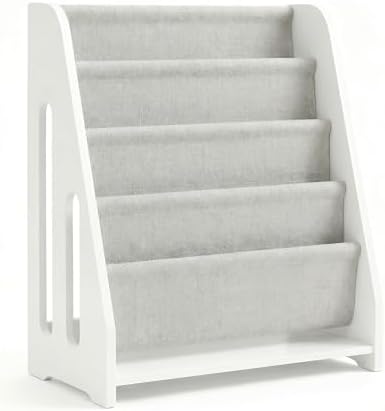 Perugina Wood Kids Bookshelf Fabric 5Tier,White Color