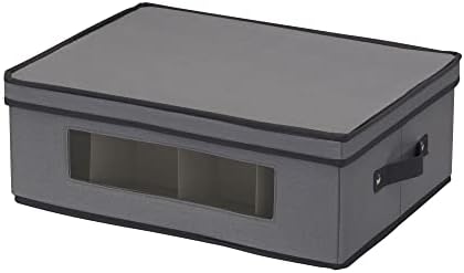 Household Essentials Mug and Tumbler Vision China Storage Box Chest, Gray