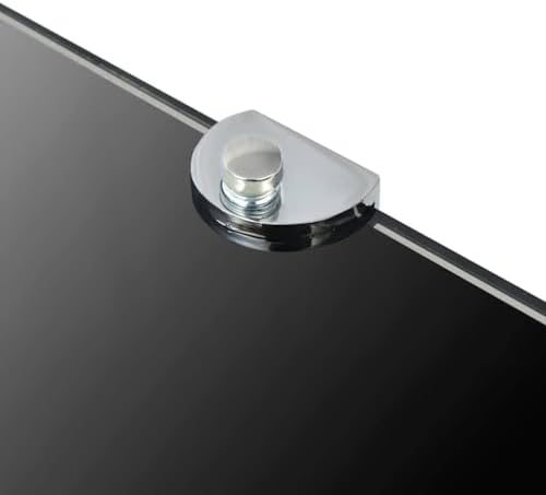 vidaXL Corner Shelves 2 pcs with Chrome Supports Glass Black 9.8" x9.8