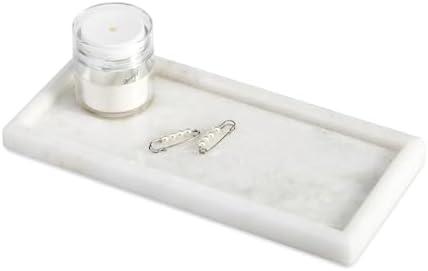 Koville African Natural Marble Tray, 10"x5" Coffee Table Vanity/Decorative Tray for Jewerly, Watch, Perfume Candle Tray 