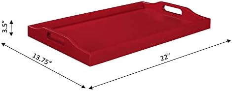 Convenience Concepts Designs2Go Serving Tray, Cranberry Red