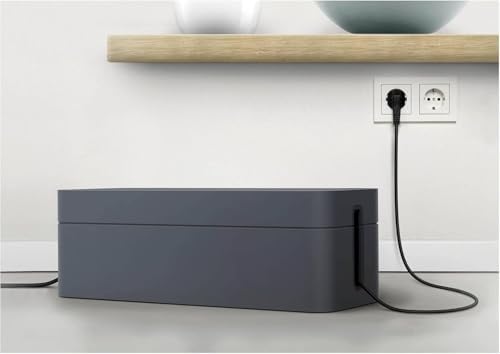 Durable, Cable Management Box Organizer, Graphite, Large