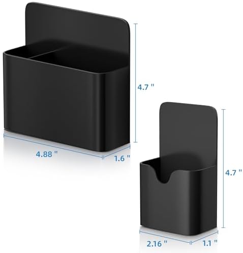 Magnetic Pen and Eraser Holder for Whiteboard, Dry Erase Marker Holder, Magnet Pencil Cup Utility Storage Organizer for Office, Refrigerator, Locker and Metal Cabinets (Black)
