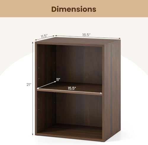 GIANTEX 2-Cube Bookshelf, 2-Layer Storage Shelf Bookcase
