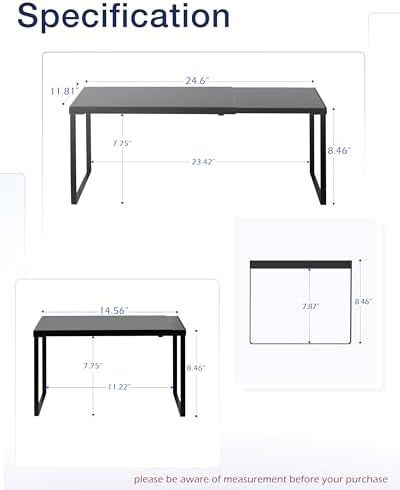 Nxconsu Expandable Cabinet Shelf, Shelf Riser for Cabinets, 11.8" Black
