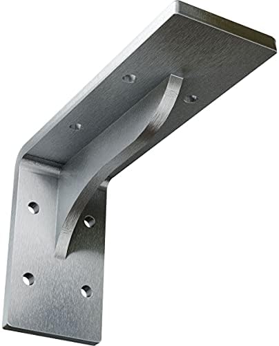 Ekena Millwork BKTM02X06X03EBCRS Steel Bracket Embrey, 2" W x 6" D x 3 3/4" H, Unfinished