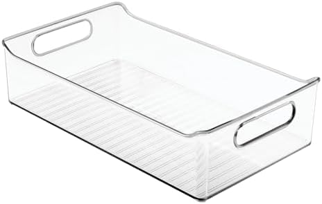 mDesign Plastic Kitchen or Pantry Storage Bins with Handles - Organization in Cabinet, Fridge or Freezer - Fruit Contain