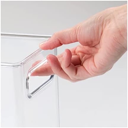 mDesign Plastic Modern Kitchen, Pantry Food Storage Container Bin w/ Handles - Cabinet, Fridge/Freezer, Countertop Organ