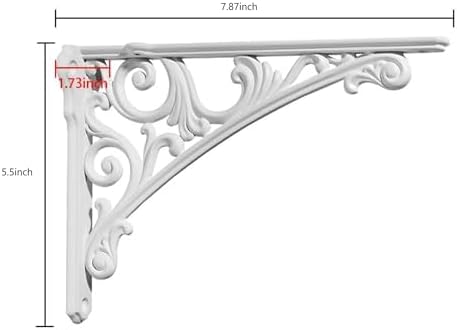 Khtumeware Shelf Bracket 8 Inch, Decorative Brackets for Shelving, Heavy Duty Vintage Ornate Shelf Bracket, Hardware Inc