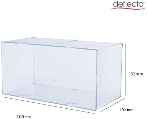 Deflecto Stackable Open Cube Organizer, Desk and Craft Organizer, Clear, Large, 6"W x 6"H x 12"D (350501)