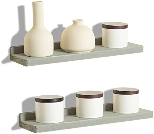 Freezing point Floating Shelves for Wall Set of 2 Natural Wood 16Inch Wall Shelf Decor Plant Display Collectibles Mounte