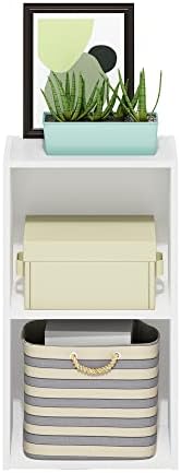 Furinno PASIR Book Shelf, 2-Tier Modern Bookshelf, Open Shelves Bookcase 9 x 12 x 21, Easy Assembly, for Living Room, Be