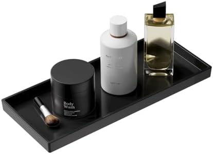 Vanity and Bathroom Tray, 11.8" ABS Countertop Organizer,Waterproof Vanity Tray for Toilet Tank,Perfume,Soap,Keys,Bathro